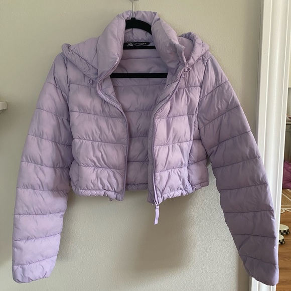 Zara Lilac Cropped Puffer Jacket - Picture 5 of 5